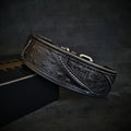 Korona Black Edition embossed leather dog collar with glitter finish