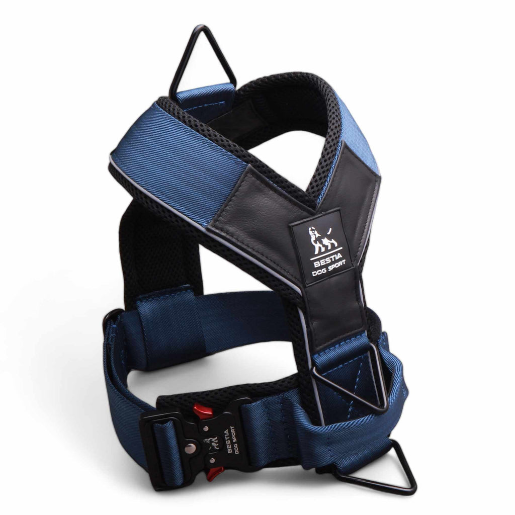 GripPro heavy-duty padded dog harness in blue