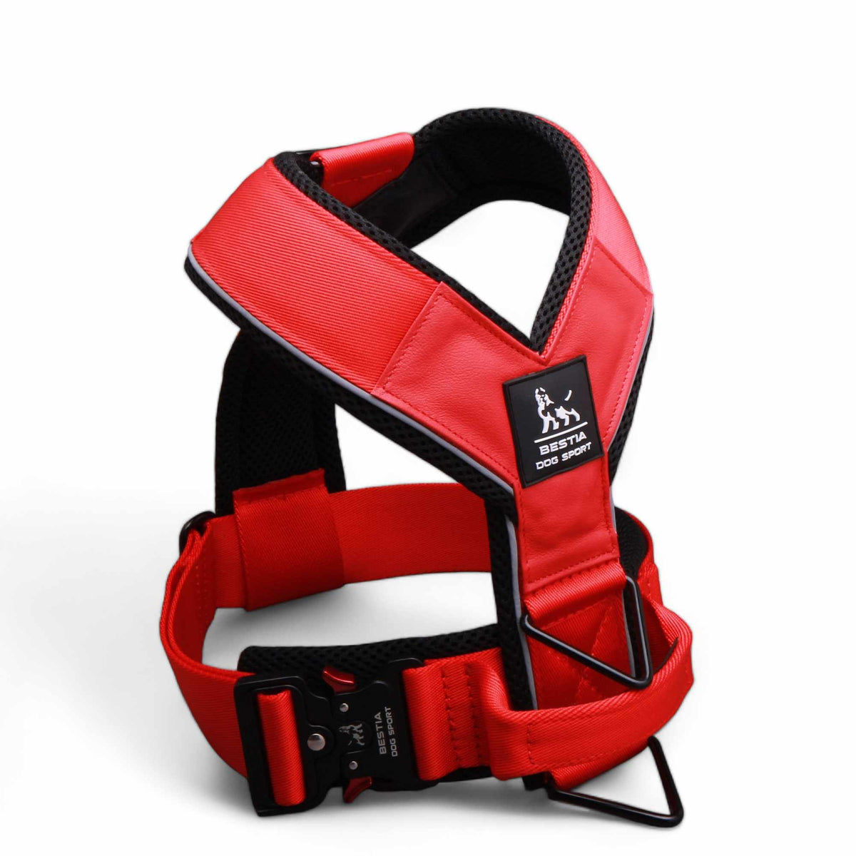 GripPro heavy-duty padded dog harness in red